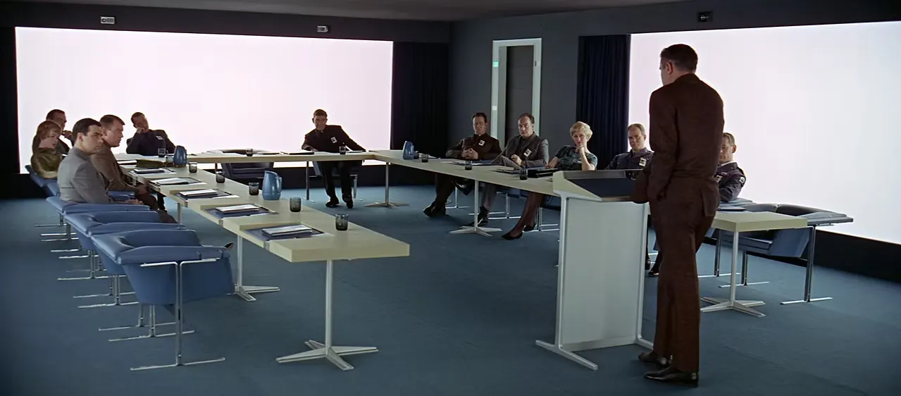 The blue conference room in 2001: A Space Odyssey